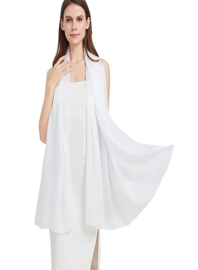 Nonakgado mulberry silk scarf-ladies spring fall summer white long real silk neck scarf hijab travel beach shawl for women(CJ-White) - Image 1